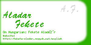 aladar fekete business card